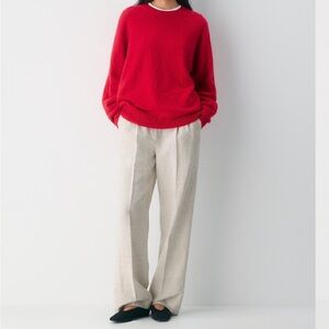 Aritzia Wilfred The Effortless Pants in Beige Linen Size 6